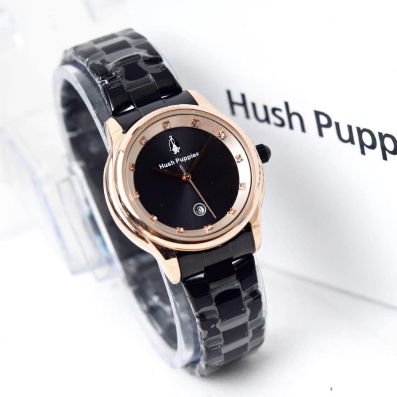 COD-Jam Tangan Wanita Cewek Hush Puppies Rantai permata Simple Elegant Mewah Staintless Steel