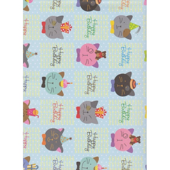 

Kertas Kado Sansan Wawa SW 5738 "Happy Birthday/animal/cat