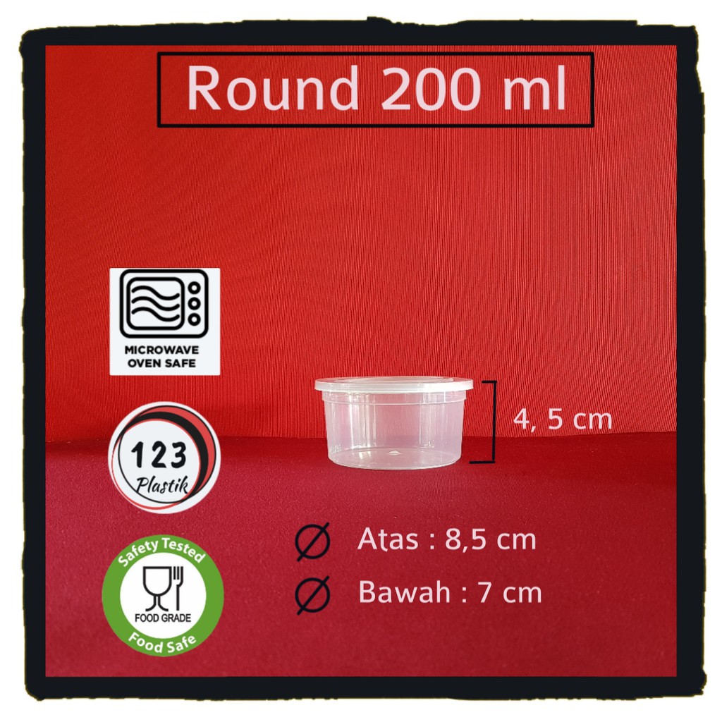 Thinwall Round 200 ml. Wadah makan, kotak plastik, katering