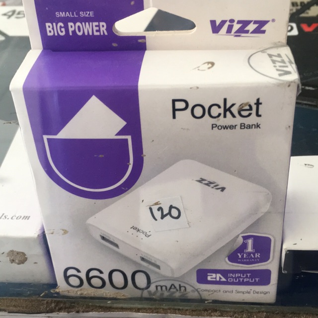 Powerbank Vizz Pocket 6600mah