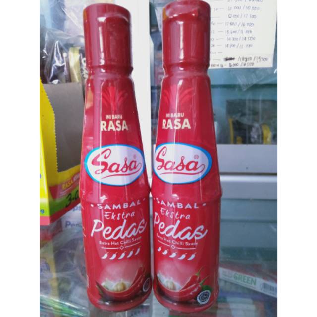 

Sasa sambal ekstra pedas dan sambal asli