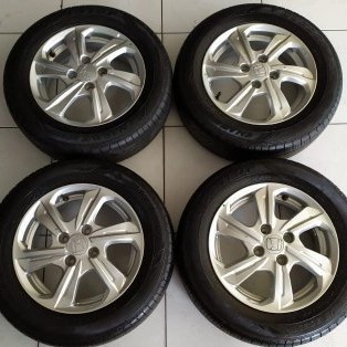 Pelek ban mobil second oem Brio Ring 14 pcd 4x100 ban Dunlop 175 65 r14