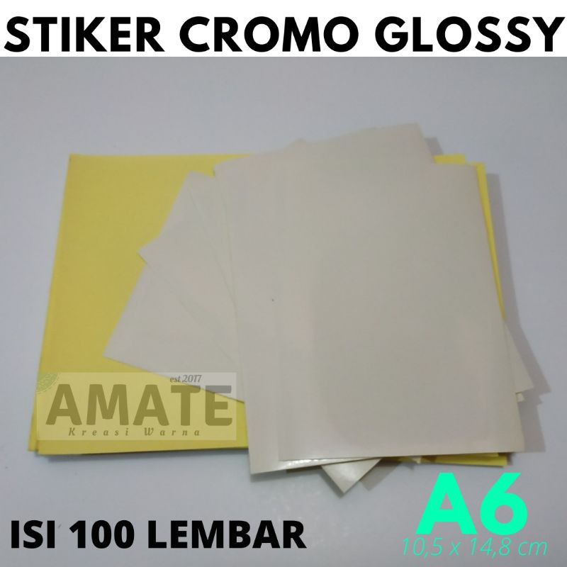 

[100 Lembar] Sticker Cromo Glossy A6 - Stiker Labeling Kromo