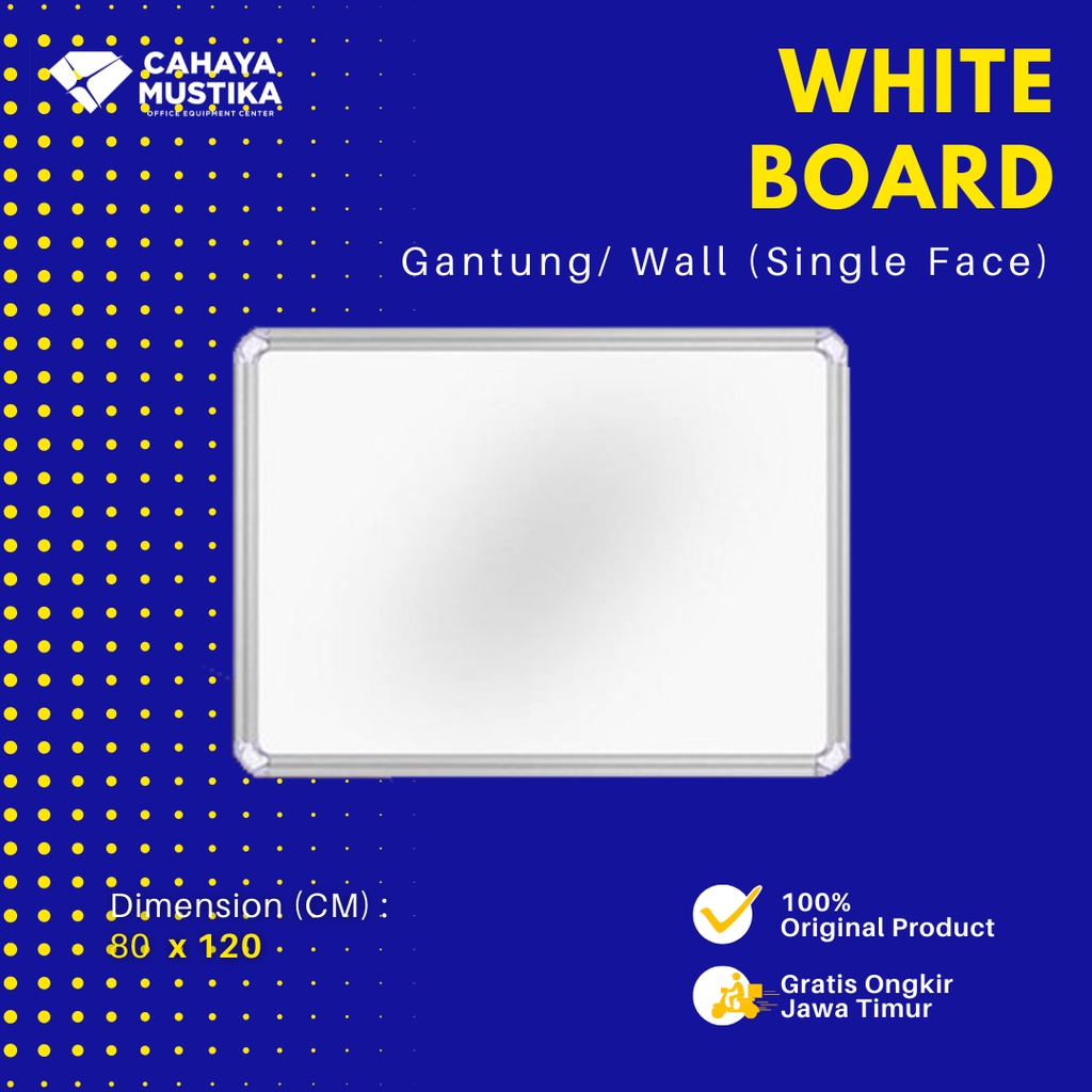

Jual Papan Tulis Di Malang Whiteboard GH Gantung Non Magnet Uk 80x120cm