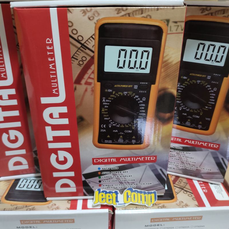 Digital Multimeter DT 9205 / Multitester Digital DT 9205A / Avometer DT-9205A Paket Alat tester