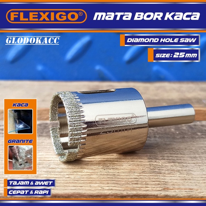 Mata Bor Kaca &amp; Granite uk. 25 mm Original Flexigo Diamond Hole Saw