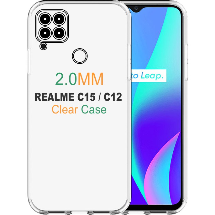 Case Realme C15 / C12 / C25 &amp; Narzo 20 / 30A Clear Case Tebal 2MM Transparant TPU Premium Softcase