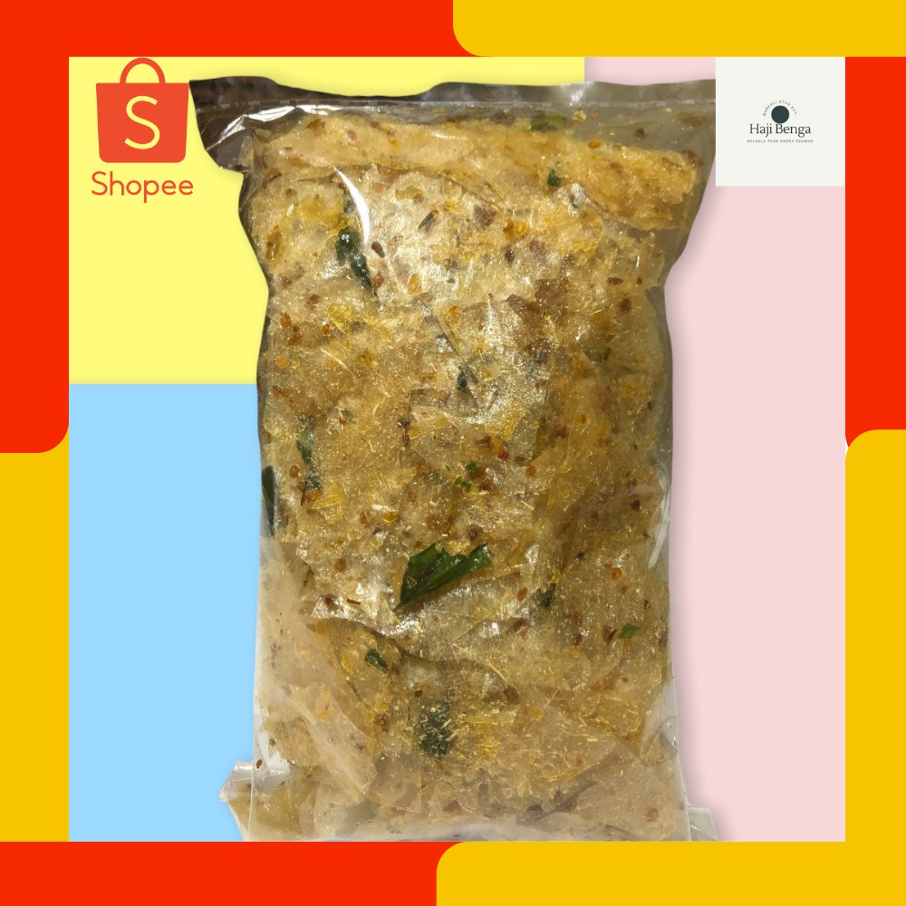

Keripik Kaca Haji Benga / Kripca / Beledag Ngajoak Meledak / Kripca Pedas Cabe Hijau 500gr / 1/2Kg