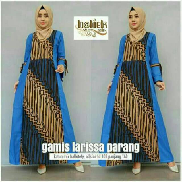 Dress Batik Gamis Larissa Parang Geser untuk memilih motif