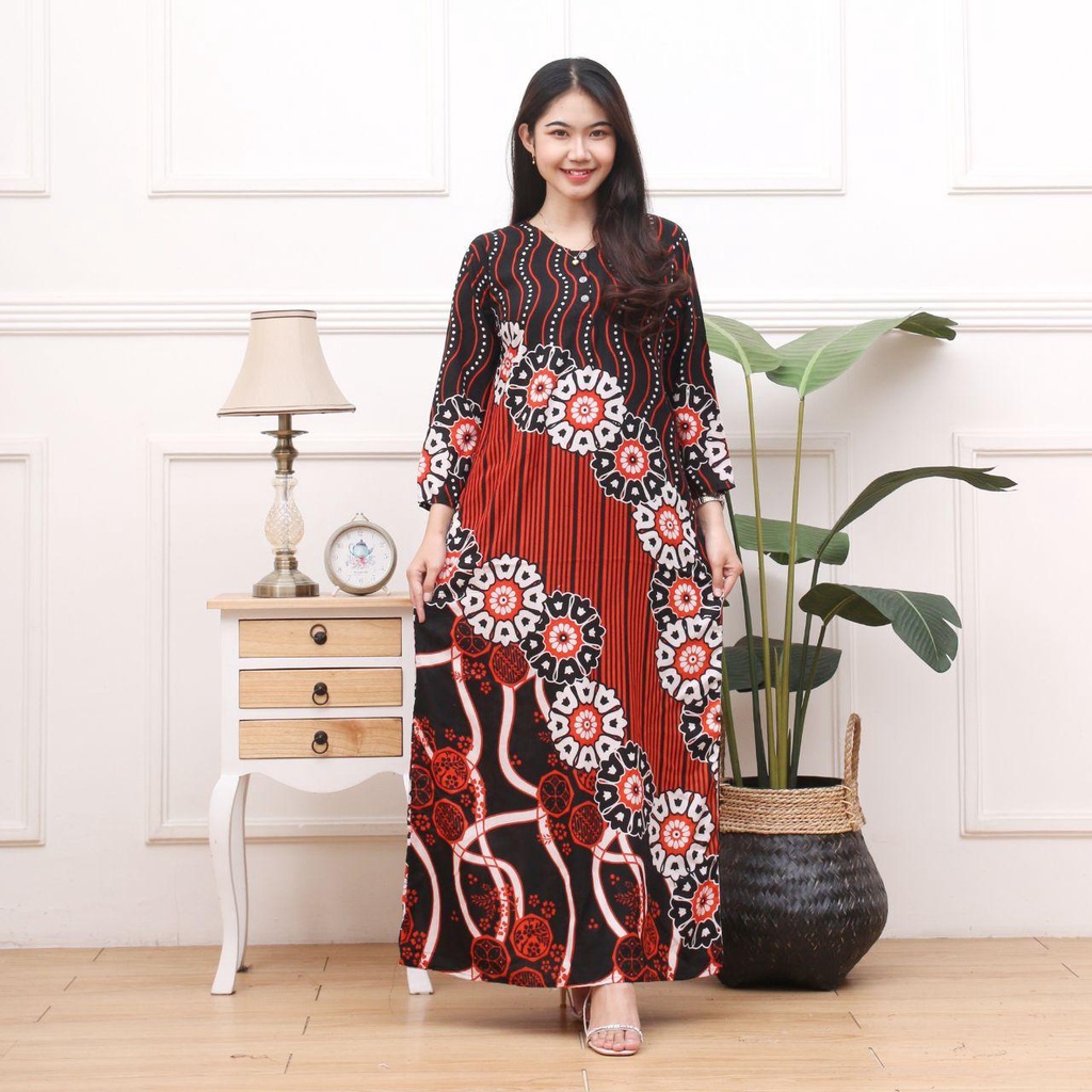 Longdres Batik VALERIE Daster busui  Baju batik  Baju tidur  Dress batik