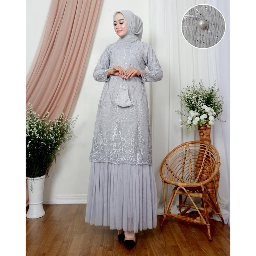 Ready GamisTutu Tille Pesta//Gamis Pesta Termurah//Gamis Lebaran//Gamis brokat tutu termurah/baju gamis/pakaian wanita/baju muslim termurah/gamis dress