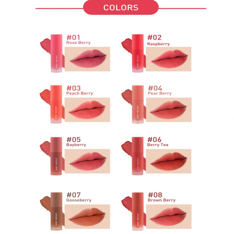 [New Product] BABY BRIGHT Primer Powder Tint Lip Tint Matte Pgmented Ringan