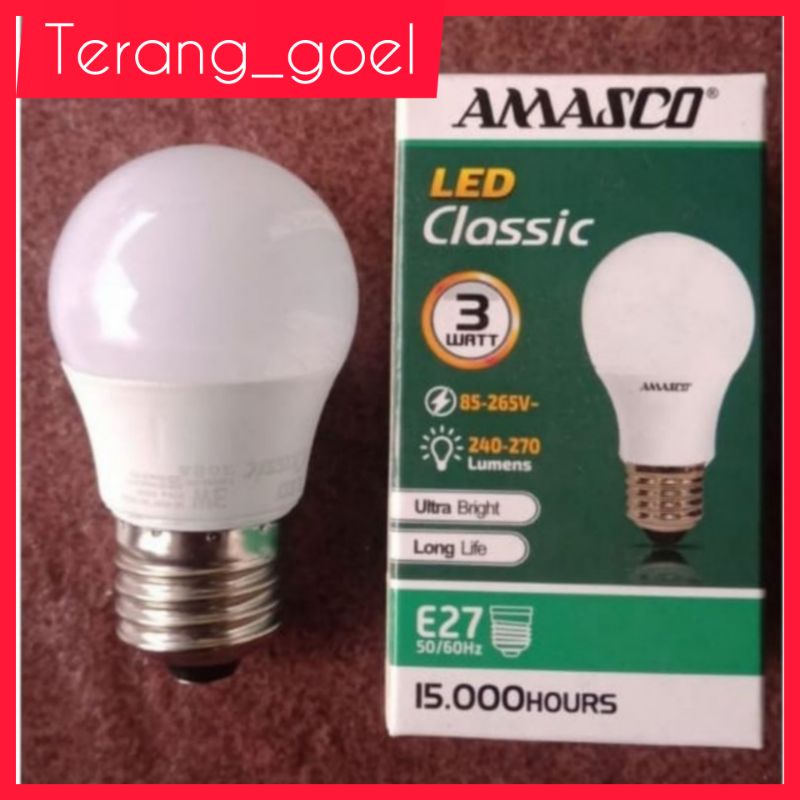 Lampu Led Classic 3 watt Amasco / Amasco Lampu Led Classic 3 Watt