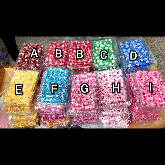 Pita souvenir kecil bunga B3K pak 144pcs gross merah kuning biru hijau pink coklat kuning maroon