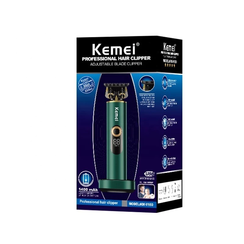 Kemei KM-V150 Alat Cukur Rambut Clipper Turbo With Base Charger