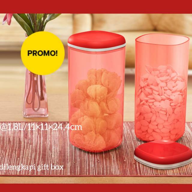 Crystal canister high (2) tupperware