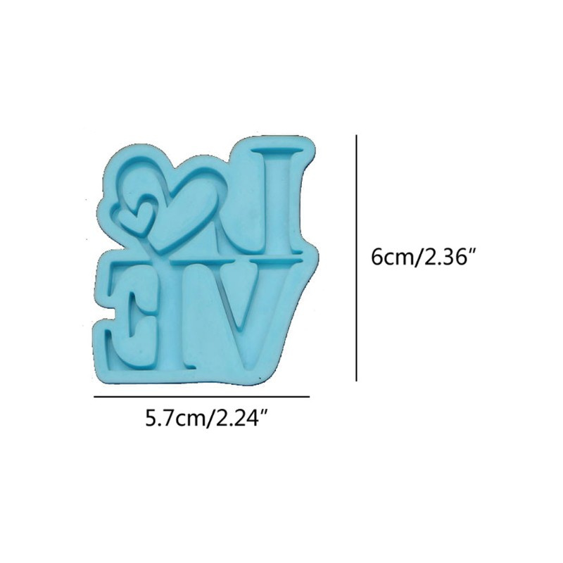 4pcs Cetakan Resin Epoksi Bentuk Huruf Love Bahan Silikon Untuk Gantungan Kunci