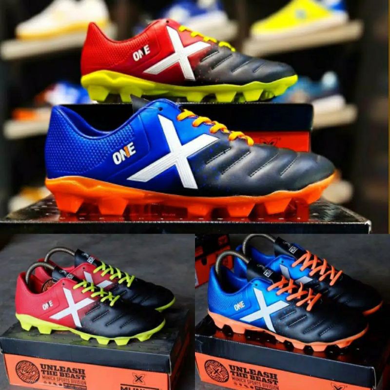 sepatu bola x munich one fg Original blue red