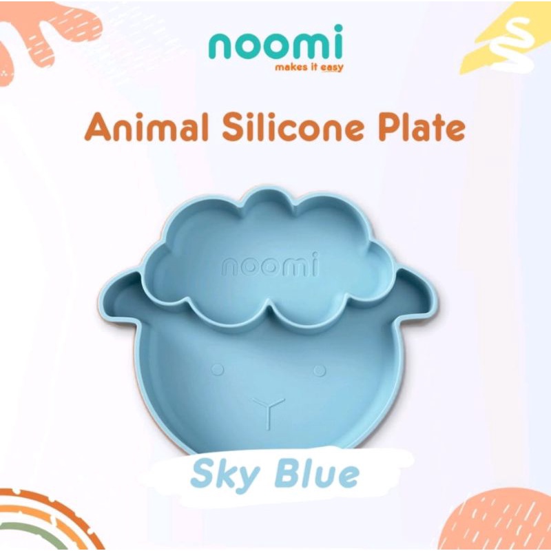 Noomi silicone animal plate piring silikon tahan panas