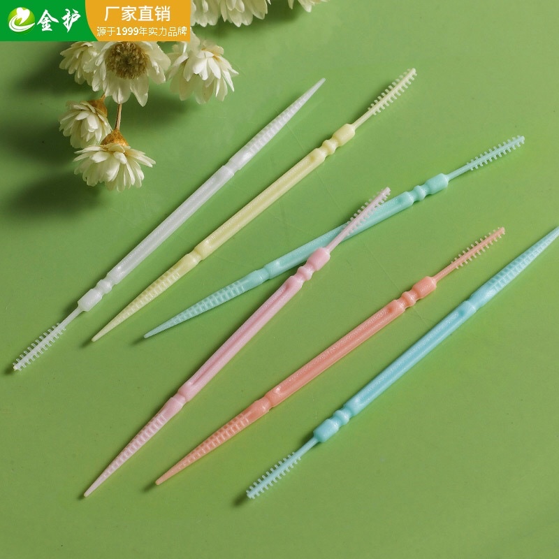 Tusuk gigi 2 sisi model sikat / Tooth pick plastik 2 arah / Tusuk gigi untuk behel Interdental