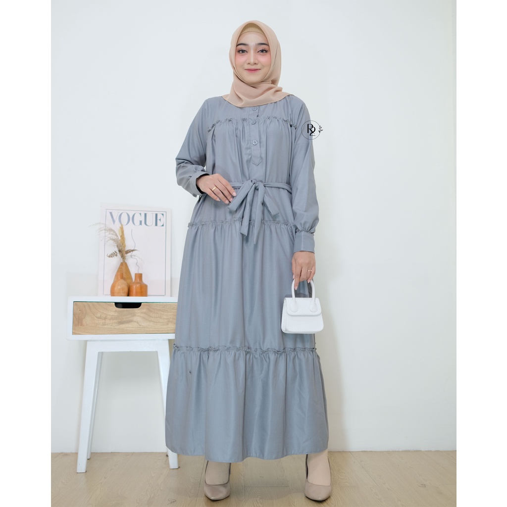 Zalina Midi Dress by Erdua #G008 | Gamis Hamil Midi Wanita Katun Toyobo Baju Hamil