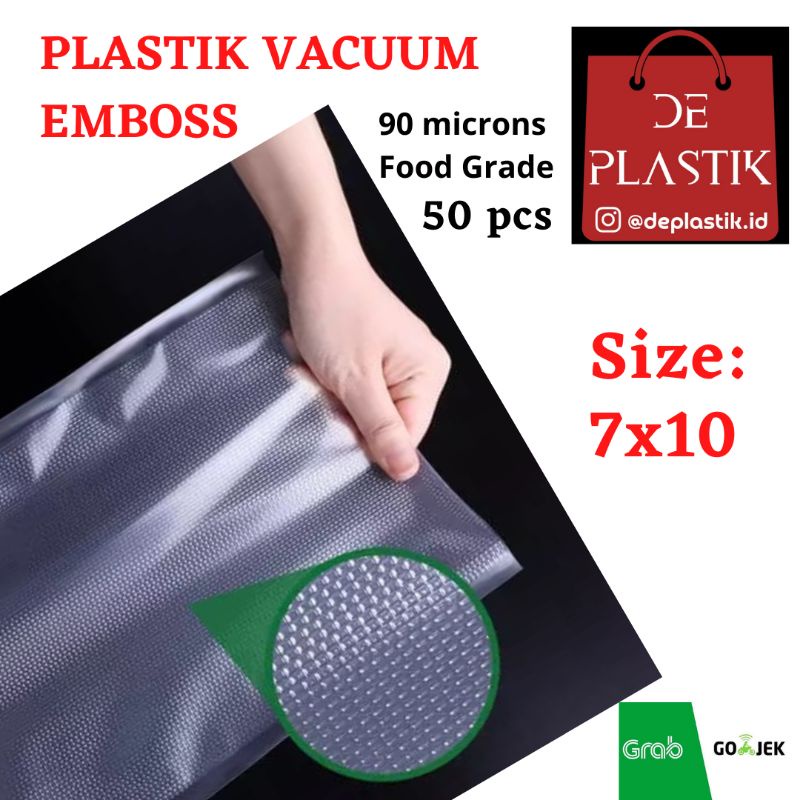 Plastik Vacuum emboss 7x10 isi 50 / Plastik Vakum embos / Plastik Vacum embos / Plastik Vakum makanan embos  ---(EMB/7x10 ISI 50)