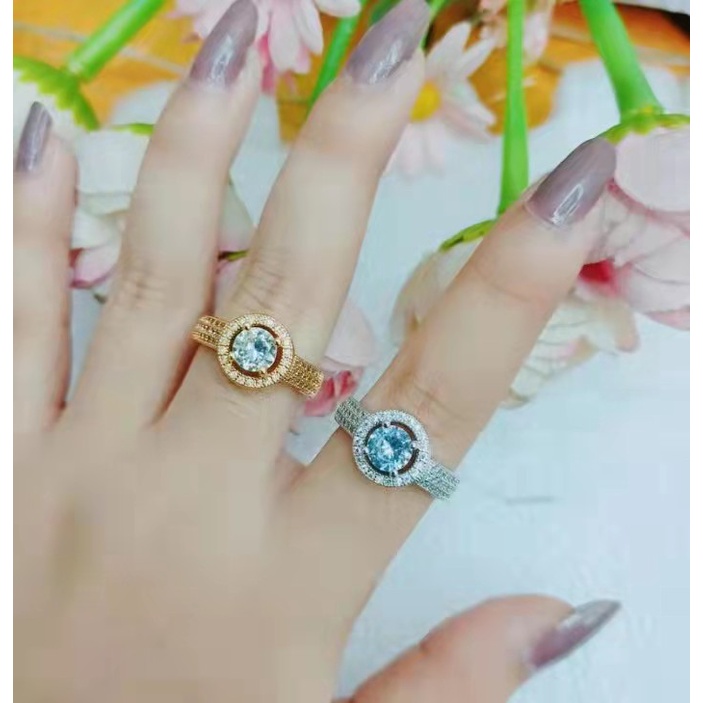 Cincin/liontin xuping mata full imitasi lapis emas perhiasan