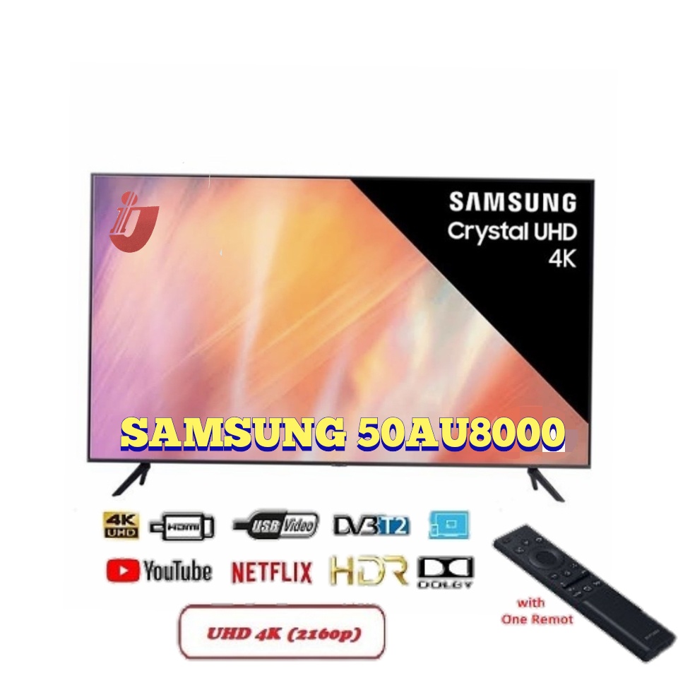 Samsung Smart TV 50 Inch Crystal 4K UHD 50AU8000 / UA50AU8000-SMART TV