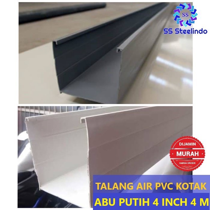 Talang Air Pvc Kotak Abu Putih 4 Inch 4 Meter 008