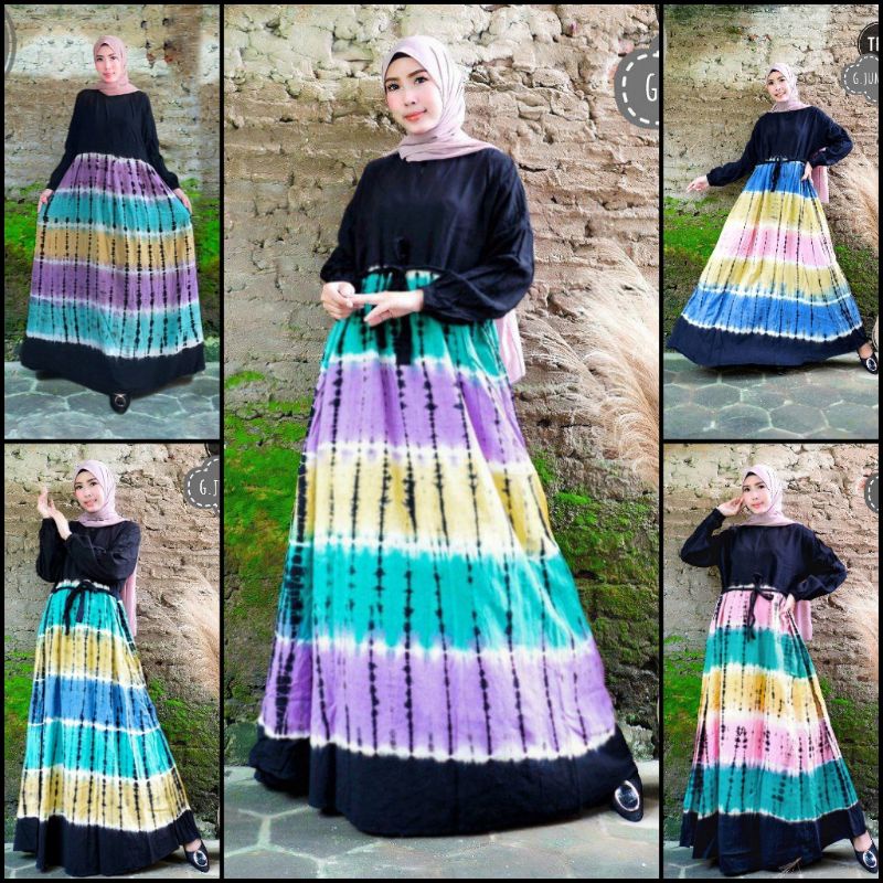 GAMIS RAYON KANZA ABSTRAK MALAMAN ENCIM BUSUI BUMIL DRESS WANITA MODEL SYARI BATIK PEKALONGAN TERBARU