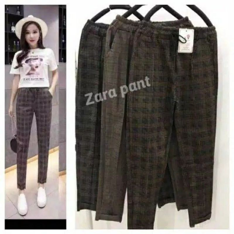 BAGGY PANTS FULL MELAR/BAGGY PANTS KOTAK KOTAK/LUNA ZARA KOTAK