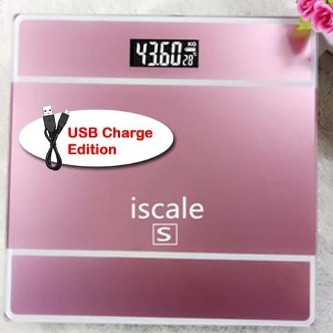 Timbangan Badan Digital iScale Indicator Body Scale 180kg Kaca LCD
