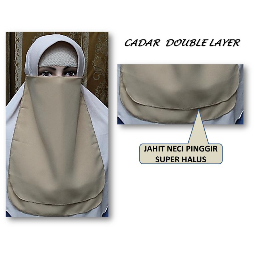 NIQAB / CADAR DOUBLE LAYER WOOLPEACH