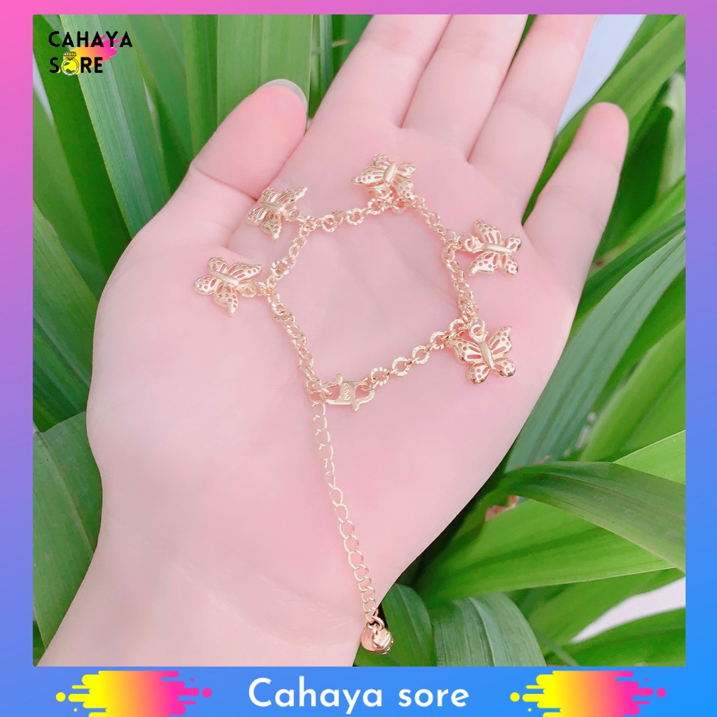 Gelang Xuping Gold Gelang Tangan Dewasa Rantai Love Warna Emas G44