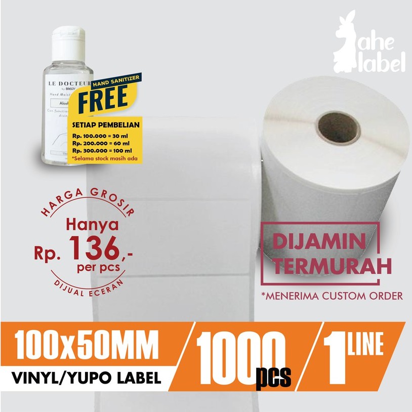 

LABEL VINYL 100X50 MM 10X5 CM , 10X5 CM LABEL YUPO 100x50 MM 1000 PCS