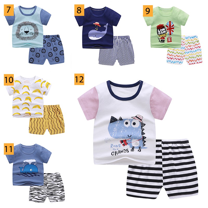 [PART 2] PREMIUM QUALITY Baju Bayi Kaos Anak Setelan Celana Lengan Pendek Laki Perempuan COD Import