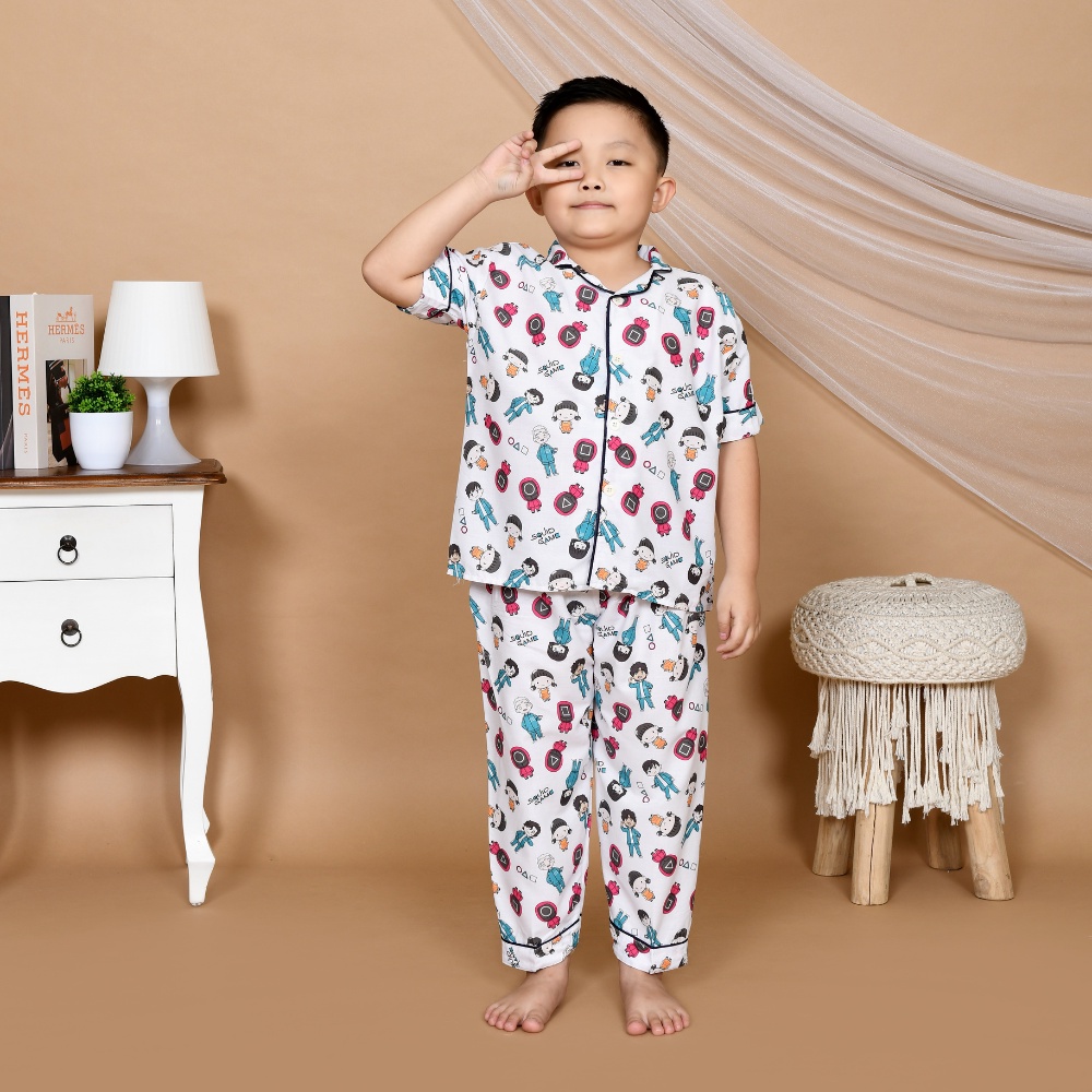 Nyenyak Piyama Anak Laki 2 - 4 Tahun / Setelan Baju Tidur Katun