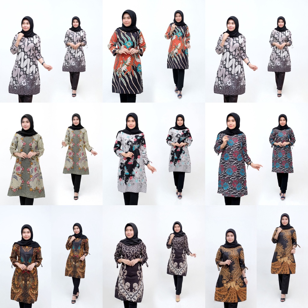 Dianputri - Tunik Batik Wanita Motif Baru Batik Dianputri-Acak / random