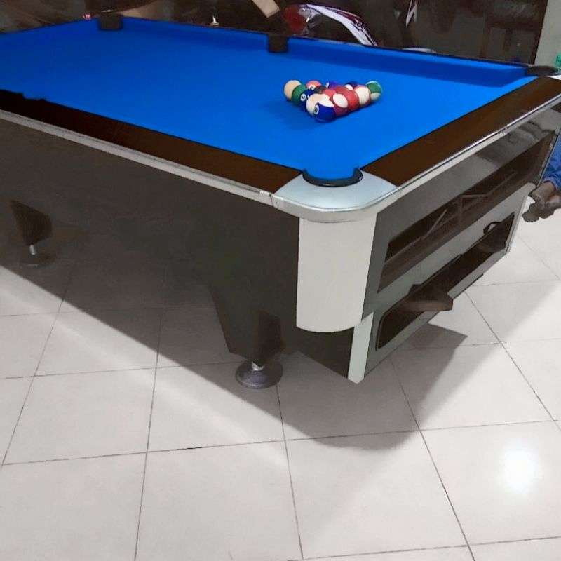 (SOLD) Meja Billiard Murrey 7 ft / 7 feet Marmer Hitam + Bola Belgi Tanggung not mezz cuetec predato