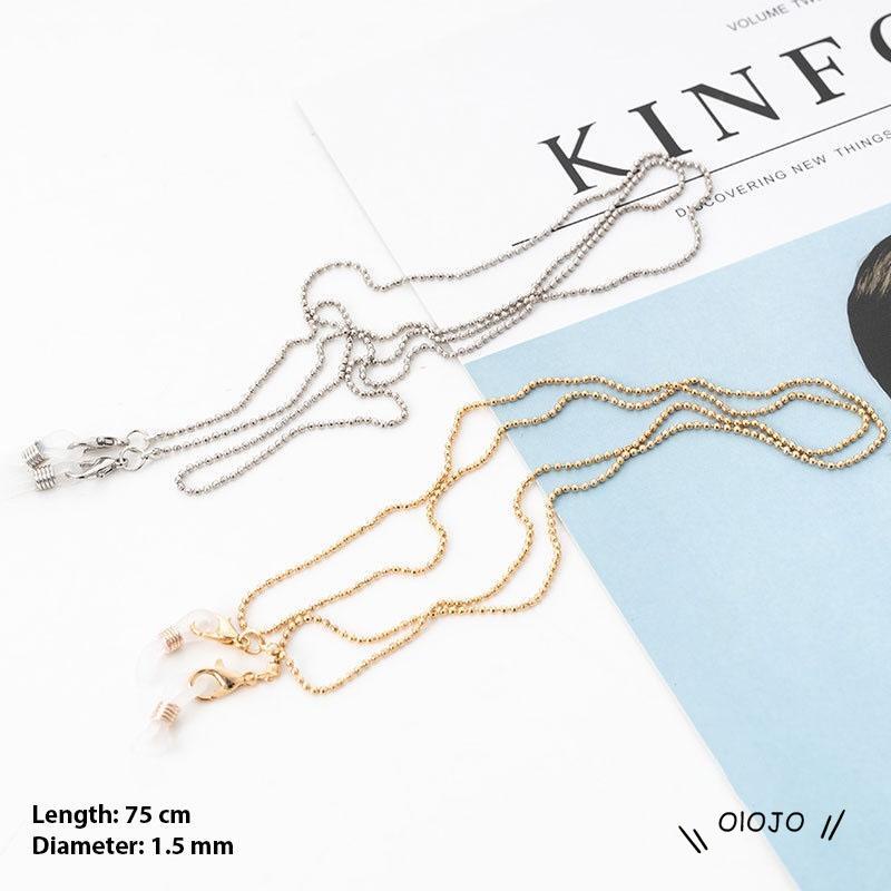 【COD】Rantai Kacamata Bahan Metal Lapis Emas Anti Jatuh Model Gantung Leher