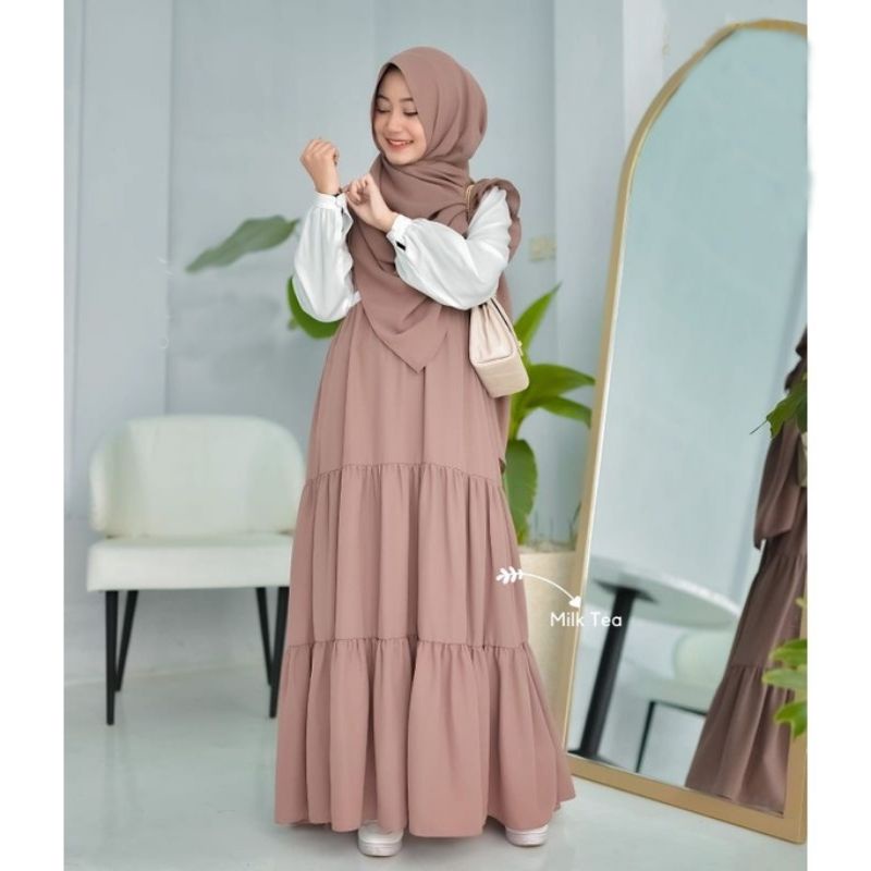 HANIFA DRESS maxy terbaru ,gamis remaja dewasa ,ootd kekinian ,fashion muslim