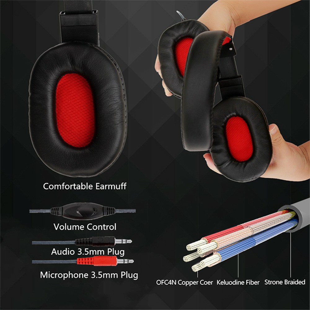 KINBAS HiFi Gaming Headset dengan/With Mic - VP-X9/Gaming Henset Microphone/Mikrofon Super Bass