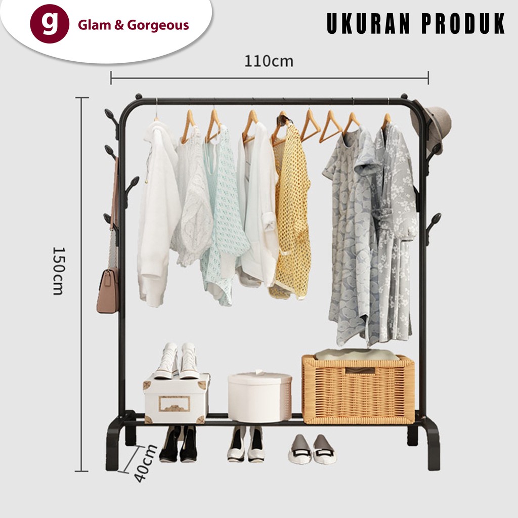 Rak Gantungan Baju Jemuran Pakaian Minimalis Stand Hanger GHR006