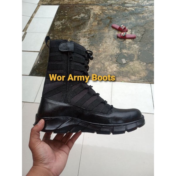 Sepatu PDL TNI POLRI Security Dishub Model Ninja SFB Super duper Ringan SOL Phylon Sport ( Gabus TPR kuat)