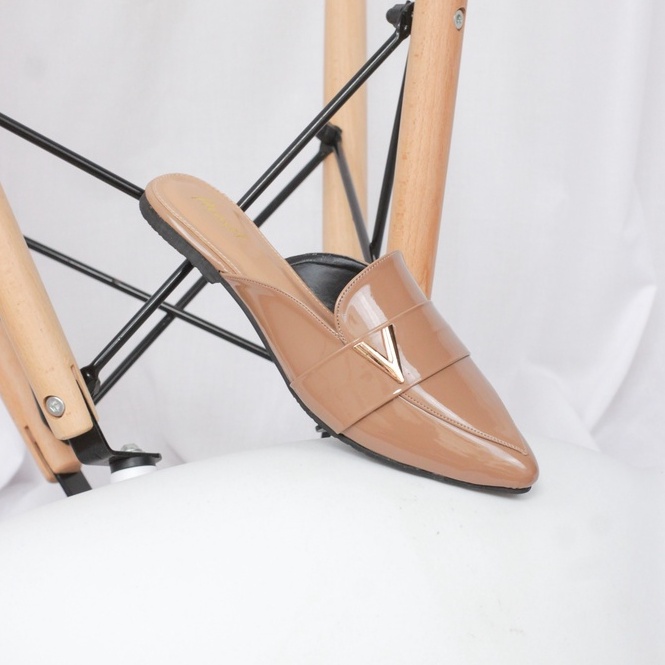 Heaves - Sandals Flat Sefa Brown - Sandals Flat Wanita Premium