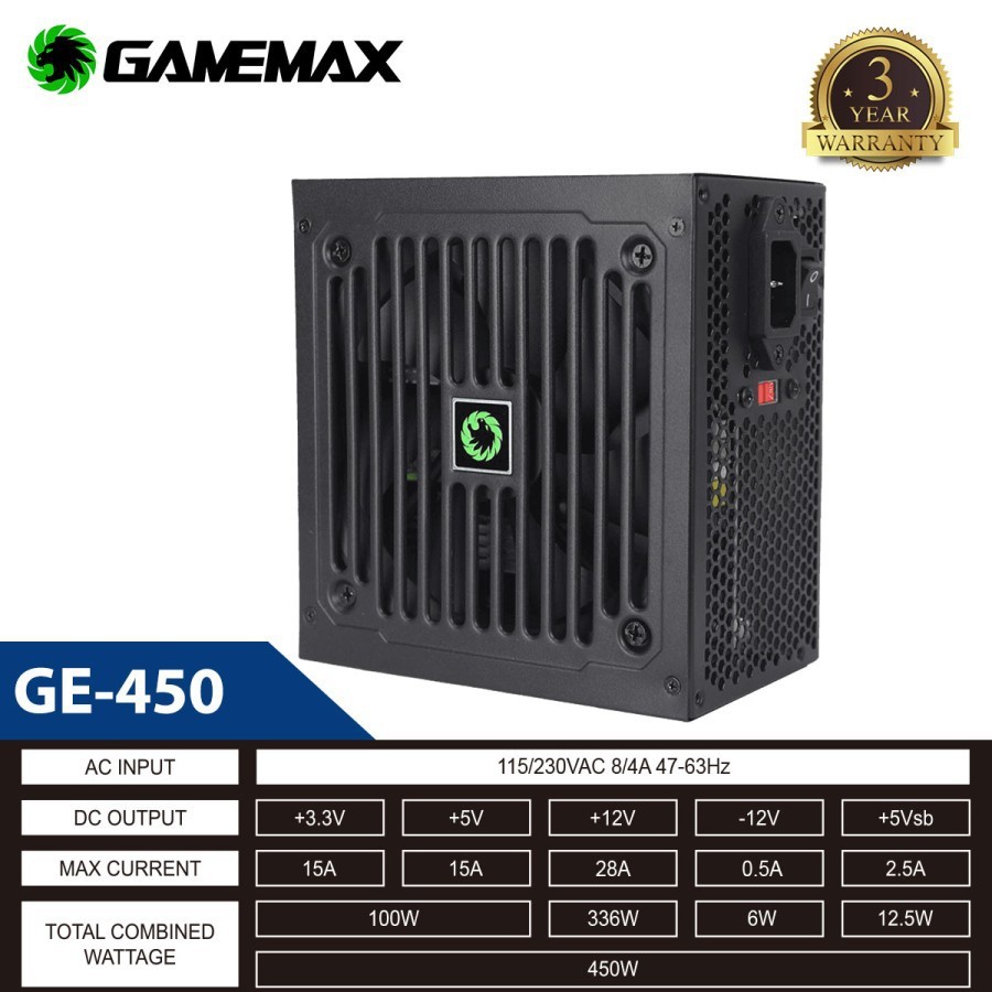 Power Supply Gamemax GE-450 Value Gaming - PSU