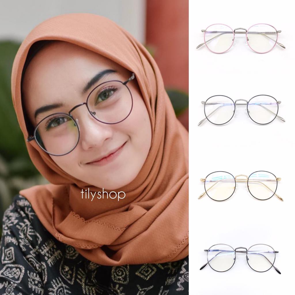 FRAME KACAMATA MINUS BESI URSULA 8213 OVAL PRIA WANITA FULL HITAM KACAMATA TRENDY TERMURAH