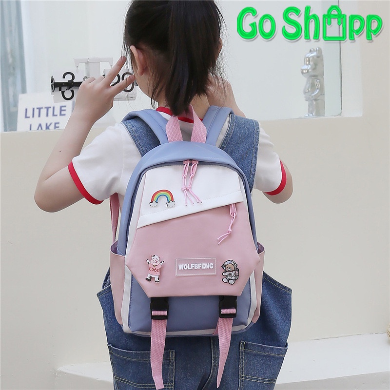 Tas Ransel Wanita Import Kombinasi Warna - Tas Sekolah Anak Terbaru - Tas Sekolah Wanita Laki Laki Korea Style - Tas Backpack Wanita Import Kekinian [BK21]