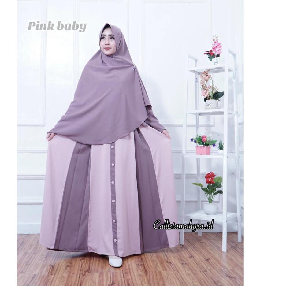 Jangan Ketinggalan order..  GAMIS ITY CREPE KHIMAR ORI BY CALLISTA / GAMIS SYARI POLOS / GAMIS SET S
