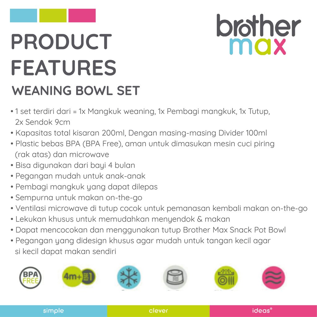 Castle - Brother Max Easy-hold Weaning Bowl Set – Mangkuk MPASI - Mangkok Bayi